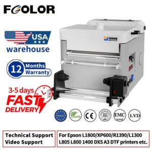 Fcolor 13in (33cm) Automatic DTF Powder Shaker for Roll Epson XP600 L1800 R1390 A3 DTF Printer for DTF Printing on T-Shirt